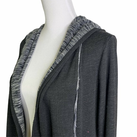 Max Studio Space Dye Open Front Hooded Cardigan - Picture 7 of 10